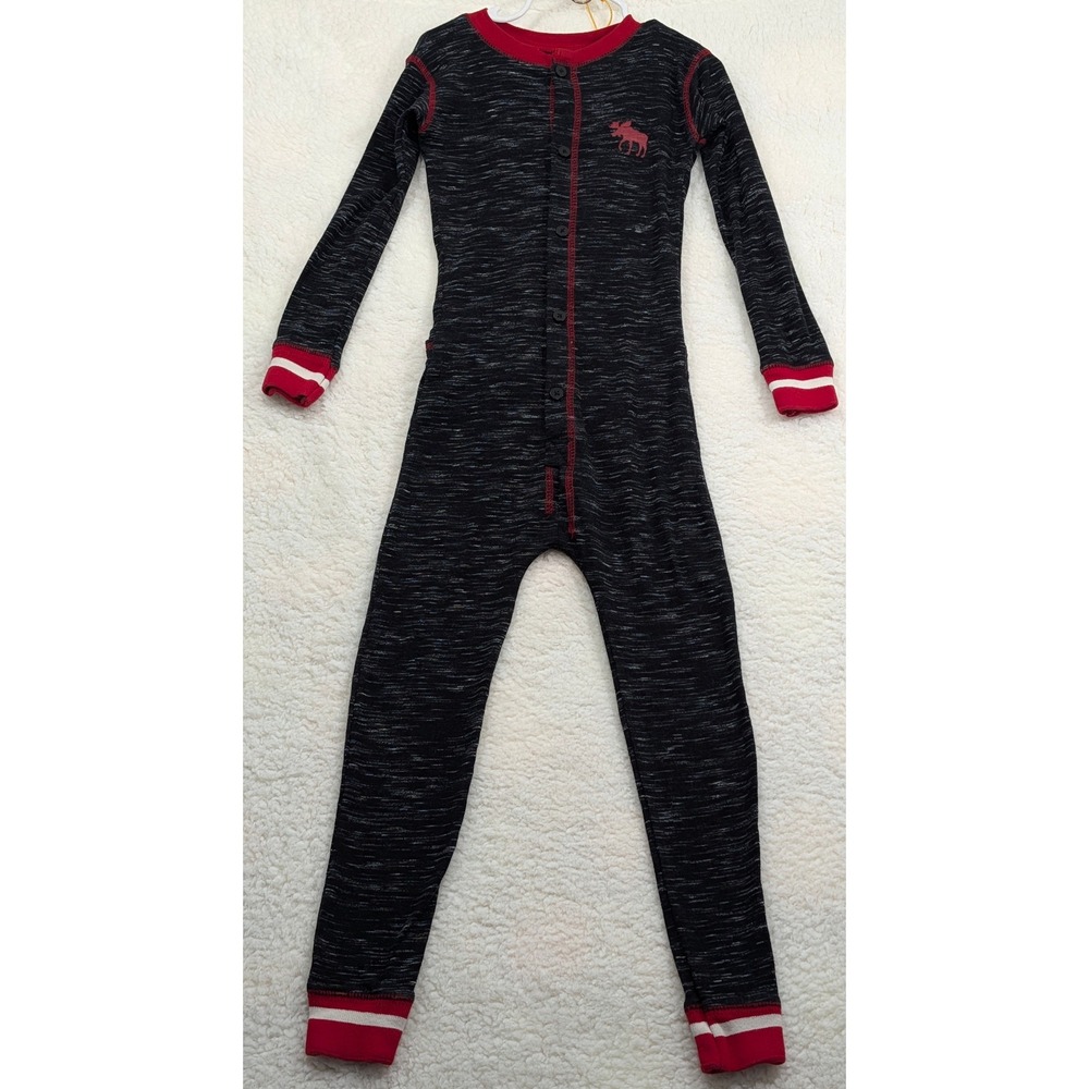 Lazy One Kids Flap Jack Union Suit 4T Black Red Moose Caboose Pajamas boys girls